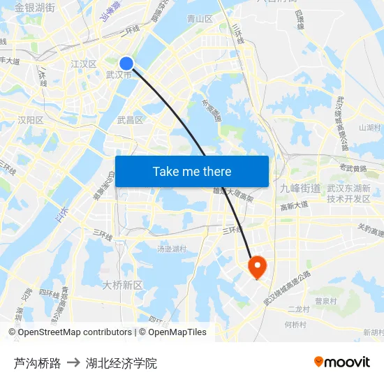芦沟桥路 to 湖北经济学院 map