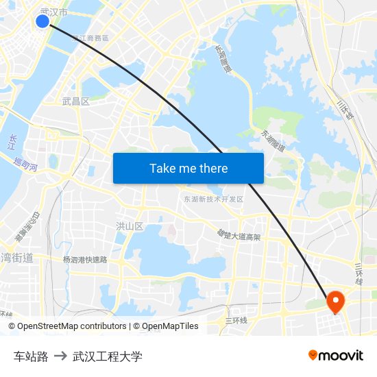 车站路 to 武汉工程大学 map