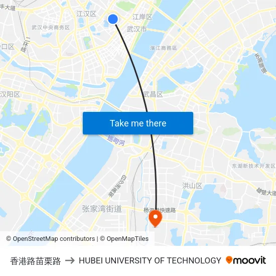 香港路苗栗路 to HUBEI UNIVERSITY OF TECHNOLOGY map