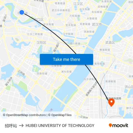 Request Stop to Hubei University of Technology map