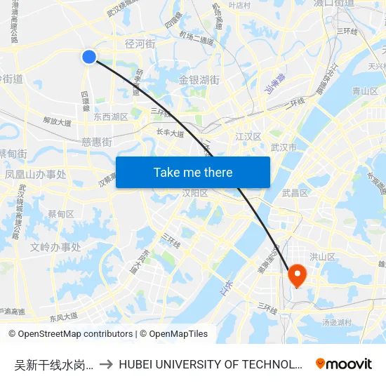 Wuxin Express Shuigang Station to Hubei University of Technology map