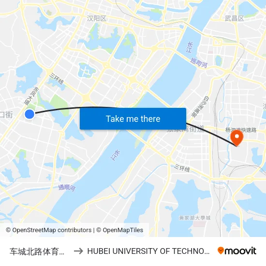 Sports Center on Checheng North Road to Hubei University of Technology map