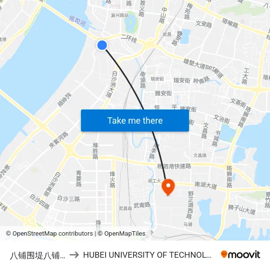 Bapu Weidi Bapu Street to Hubei University of Technology map
