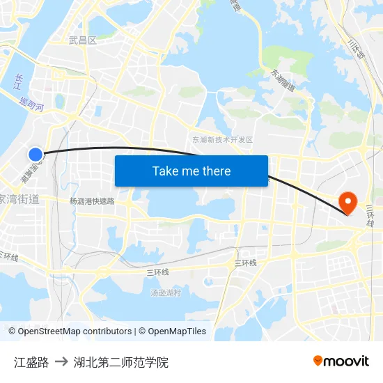 江盛路 to 湖北第二师范学院 map