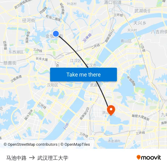 马池中路 to 武汉理工大学 map
