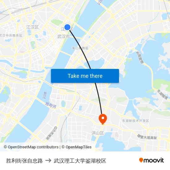 胜利街张自忠路 to 武汉理工大学鉴湖校区 map