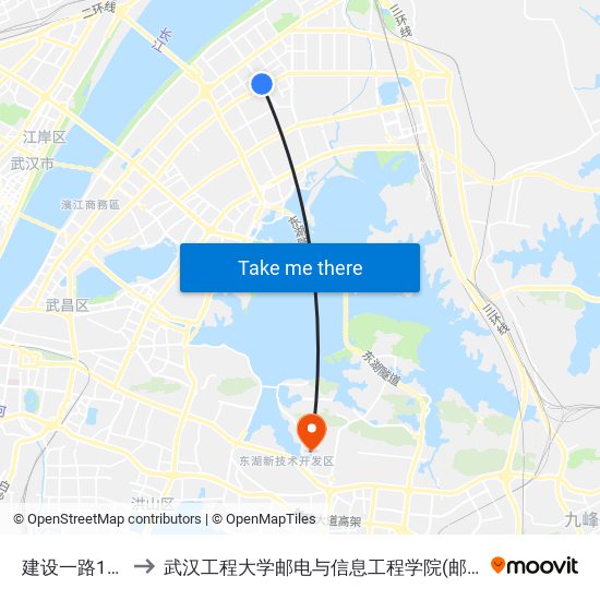 建设一路121街 to 武汉工程大学邮电与信息工程学院(邮科院校区) map
