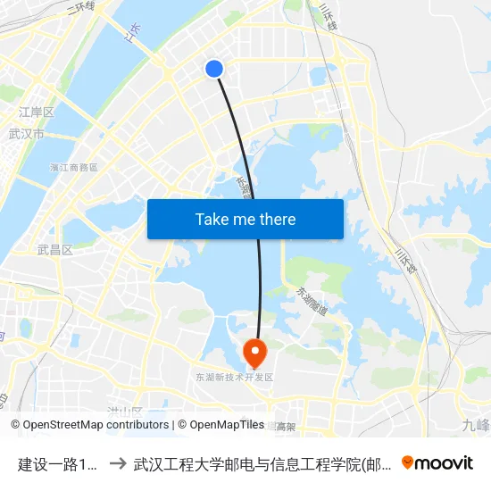 建设一路121街 to 武汉工程大学邮电与信息工程学院(邮科院校区) map