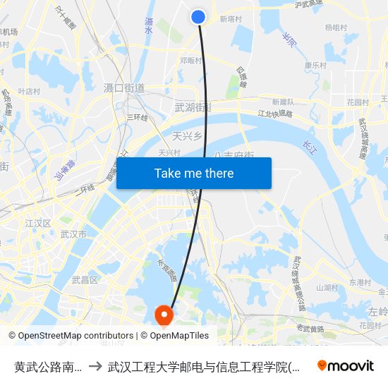 黄武公路南石路 to 武汉工程大学邮电与信息工程学院(邮科院校区) map