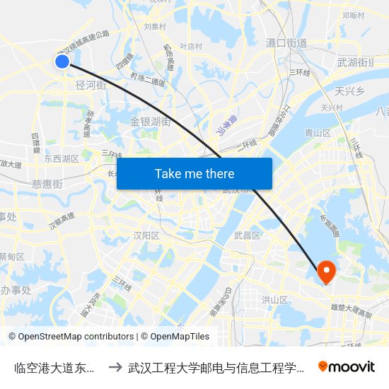 临空港大道东光工业园 to 武汉工程大学邮电与信息工程学院(邮科院校区) map