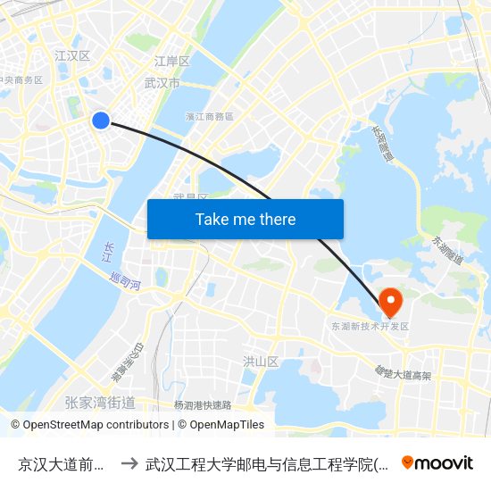 京汉大道前进一路 to 武汉工程大学邮电与信息工程学院(邮科院校区) map