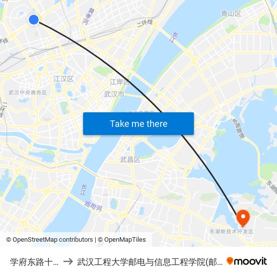 学府东路十小区 to 武汉工程大学邮电与信息工程学院(邮科院校区) map