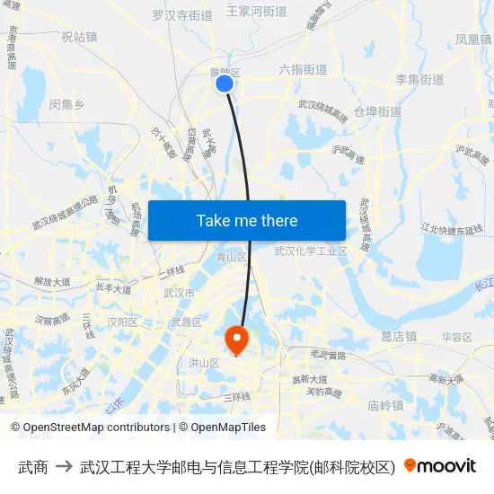 武商 to 武汉工程大学邮电与信息工程学院(邮科院校区) map