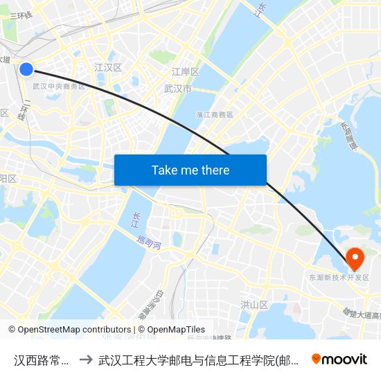 汉西路常码头 to 武汉工程大学邮电与信息工程学院(邮科院校区) map