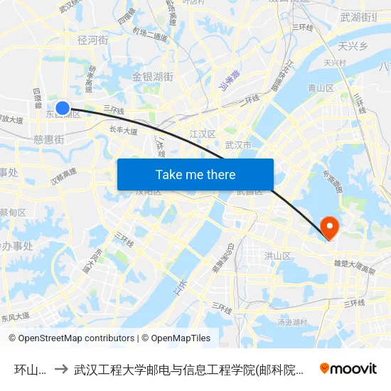 环山路 to 武汉工程大学邮电与信息工程学院(邮科院校区) map