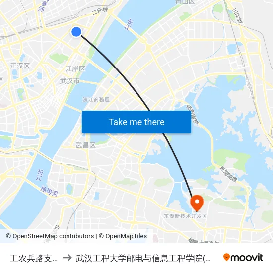 工农兵路支农路 to 武汉工程大学邮电与信息工程学院(邮科院校区) map
