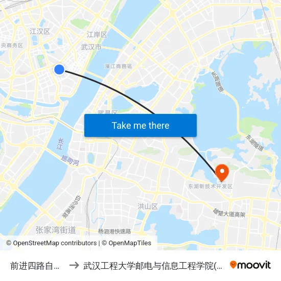 前进四路自治街口 to 武汉工程大学邮电与信息工程学院(邮科院校区) map