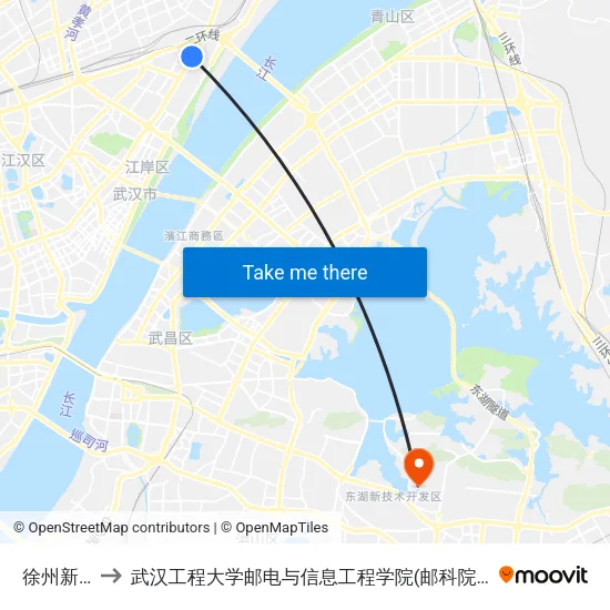 徐州新村 to 武汉工程大学邮电与信息工程学院(邮科院校区) map