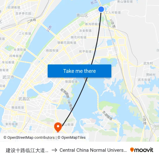Construction 10th Road Linjiang Avenue to Central China Normal University map