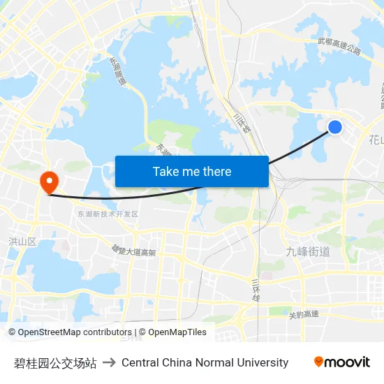 碧桂园公交场站 to Central China Normal University map