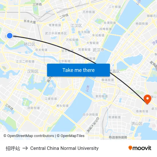 Request Stop to Central China Normal University map