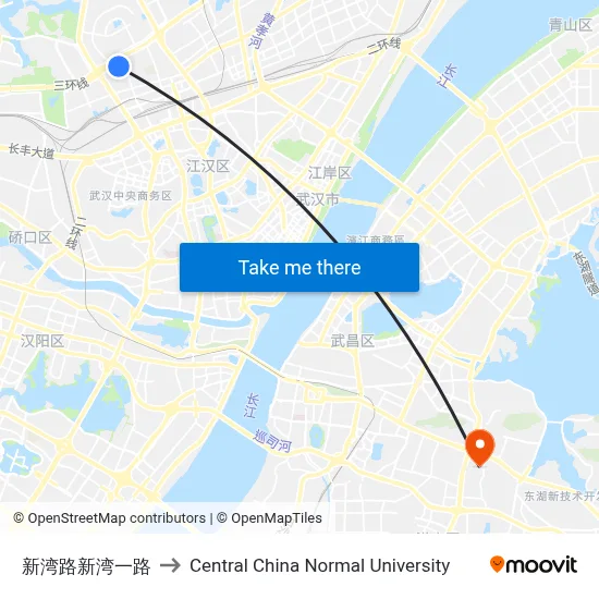 新湾路新湾一路 to Central China Normal University map