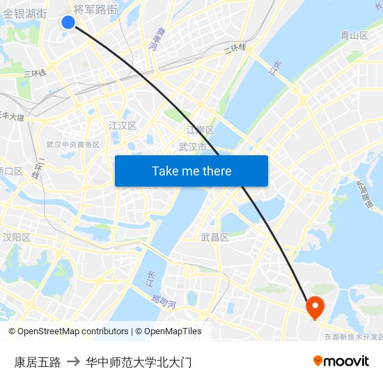 康居五路 to 华中师范大学北大门 map