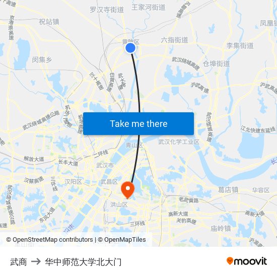 武商 to 华中师范大学北大门 map