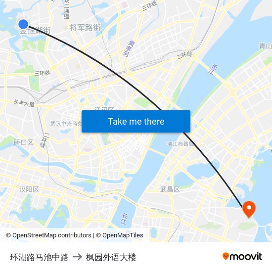 环湖路马池中路 to 枫园外语大楼 map