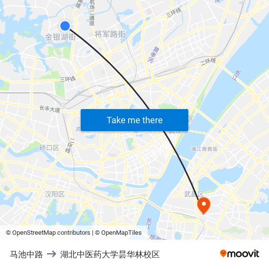 马池中路 to 湖北中医药大学昙华林校区 map