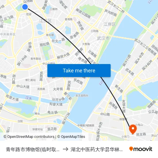 青年路市博物馆(临时取消) to 湖北中医药大学昙华林校区 map