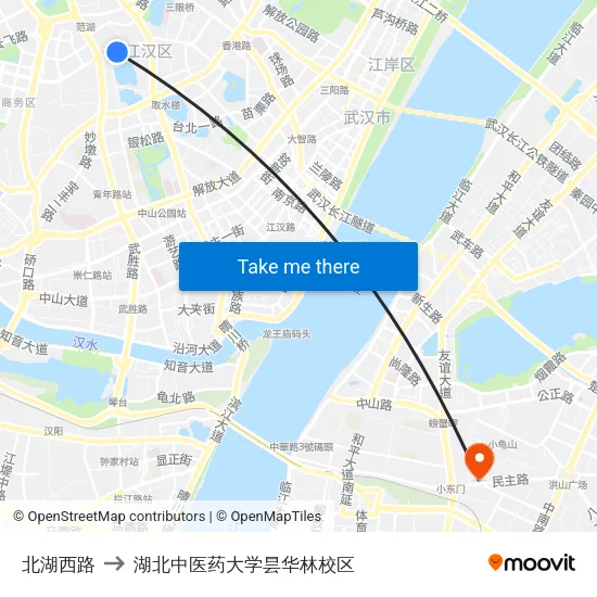 北湖西路 to 湖北中医药大学昙华林校区 map