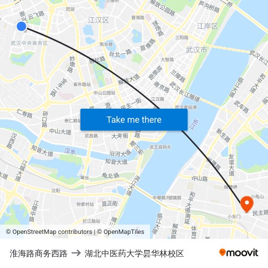 淮海路商务西路 to 湖北中医药大学昙华林校区 map