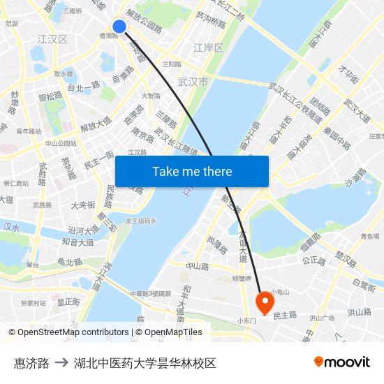 惠济路 to 湖北中医药大学昙华林校区 map