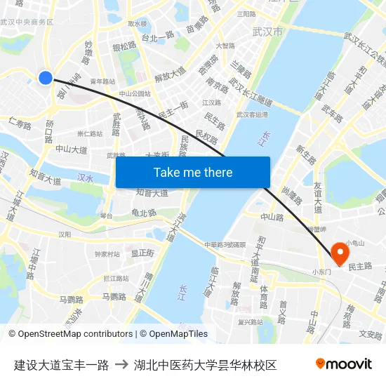 建设大道宝丰一路 to 湖北中医药大学昙华林校区 map