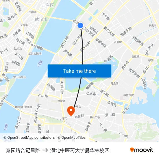 秦园路合记里路 to 湖北中医药大学昙华林校区 map