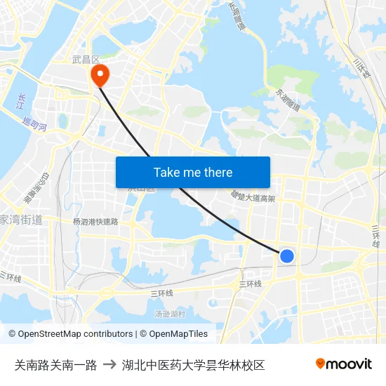 关南路关南一路 to 湖北中医药大学昙华林校区 map