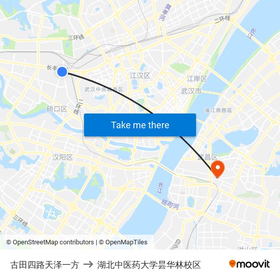古田四路天泽一方 to 湖北中医药大学昙华林校区 map