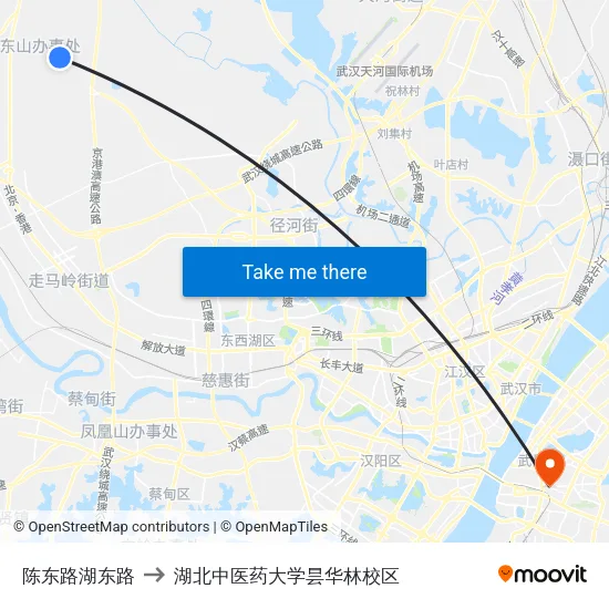 陈东路湖东路 to 湖北中医药大学昙华林校区 map
