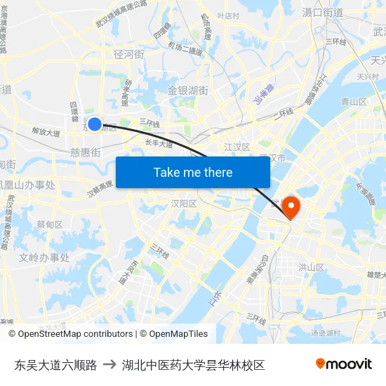东吴大道六顺路 to 湖北中医药大学昙华林校区 map