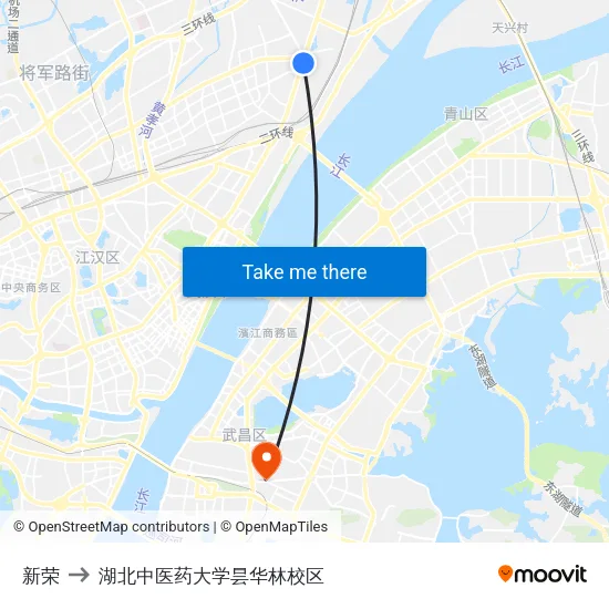 新荣 to 湖北中医药大学昙华林校区 map