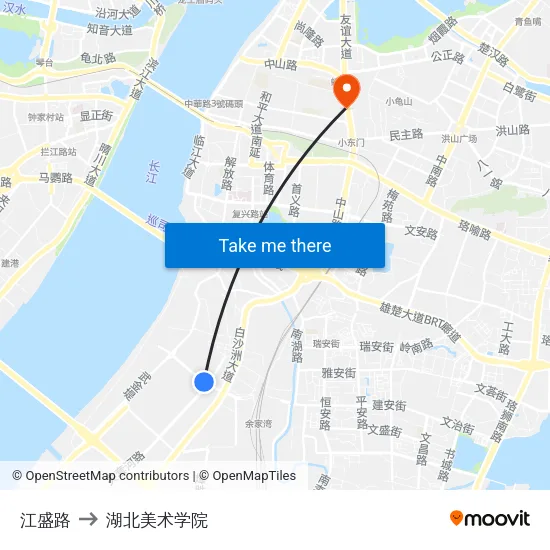 江盛路 to 湖北美术学院 map