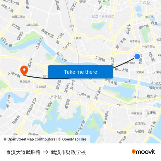 京汉大道武胜路 to 武汉市财政学校 map
