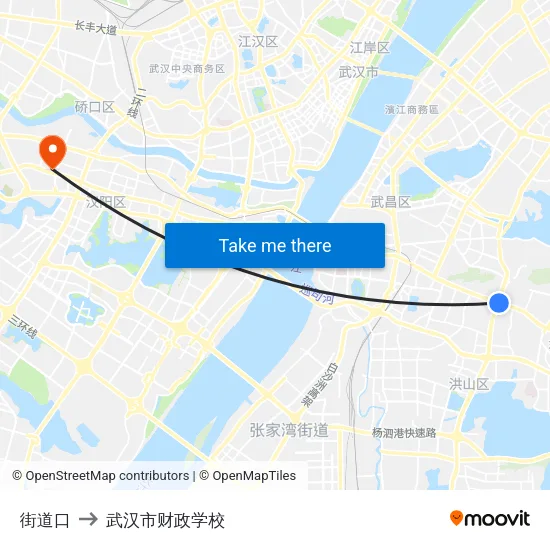 街道口 to 武汉市财政学校 map