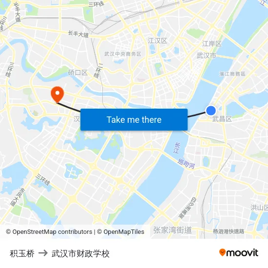 积玉桥 to 武汉市财政学校 map