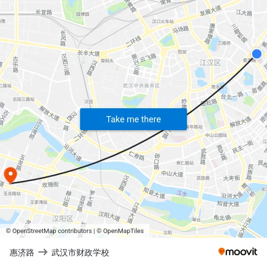 惠济路 to 武汉市财政学校 map