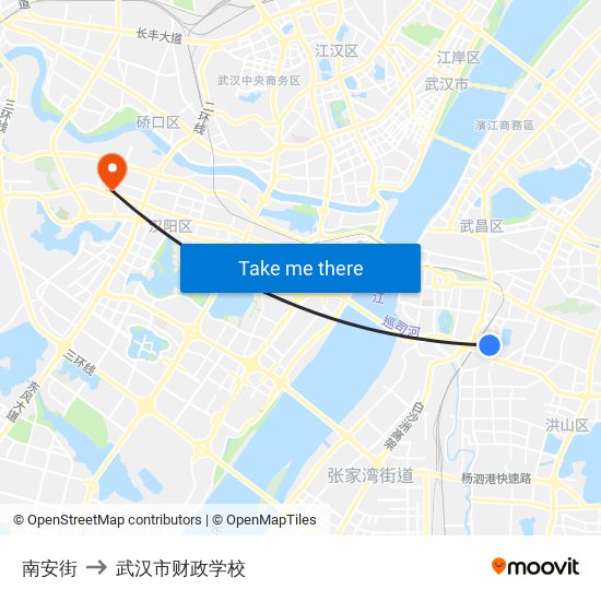 南安街 to 武汉市财政学校 map