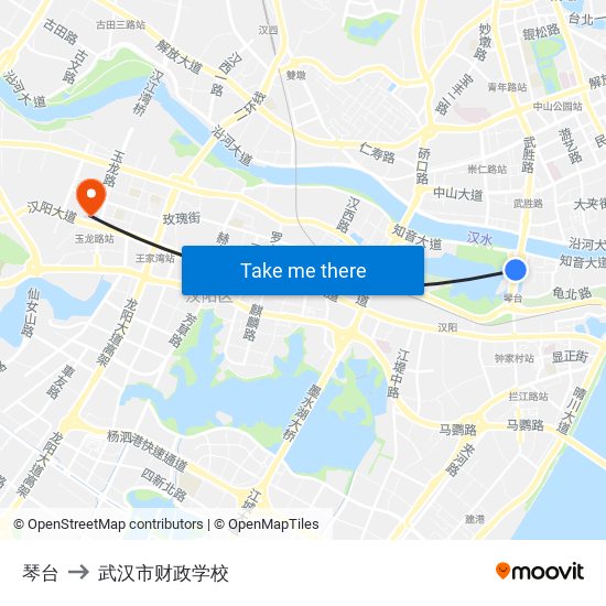 琴台 to 武汉市财政学校 map