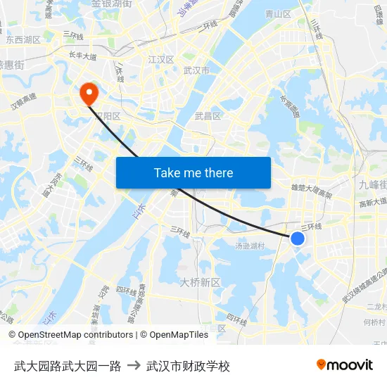 武大园路武大园一路 to 武汉市财政学校 map