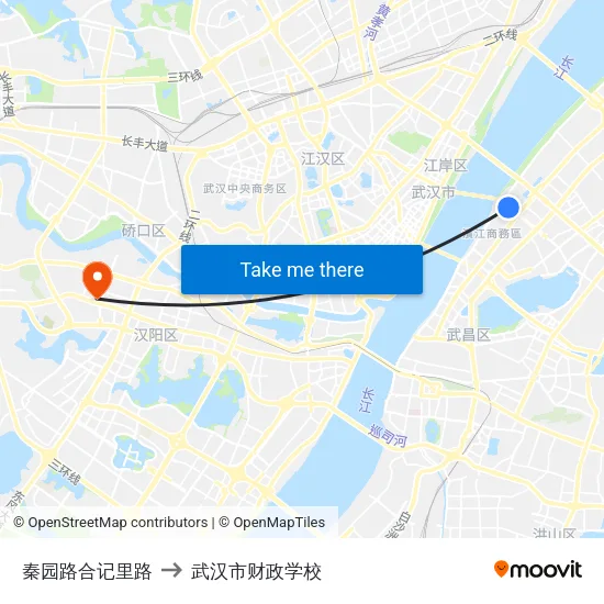 秦园路合记里路 to 武汉市财政学校 map